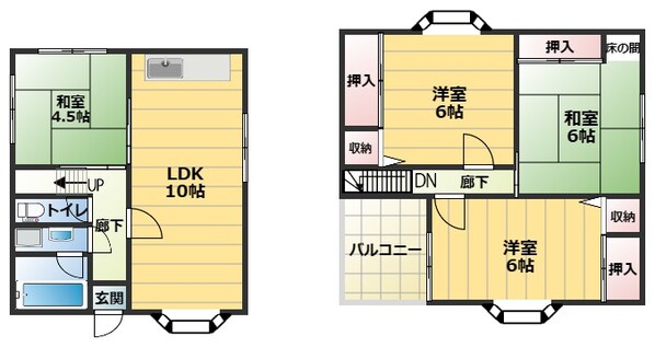 池之宮戸建て　賃貸の物件間取画像